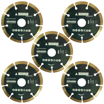 Kit 5 Discos Diamantado Segmentado Para Concreto 110mm