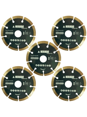 Kit 5 Discos Diamantado Segmentado Para Concreto 110mm