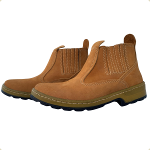 Botina Famaro Couro Nobuck Pardo